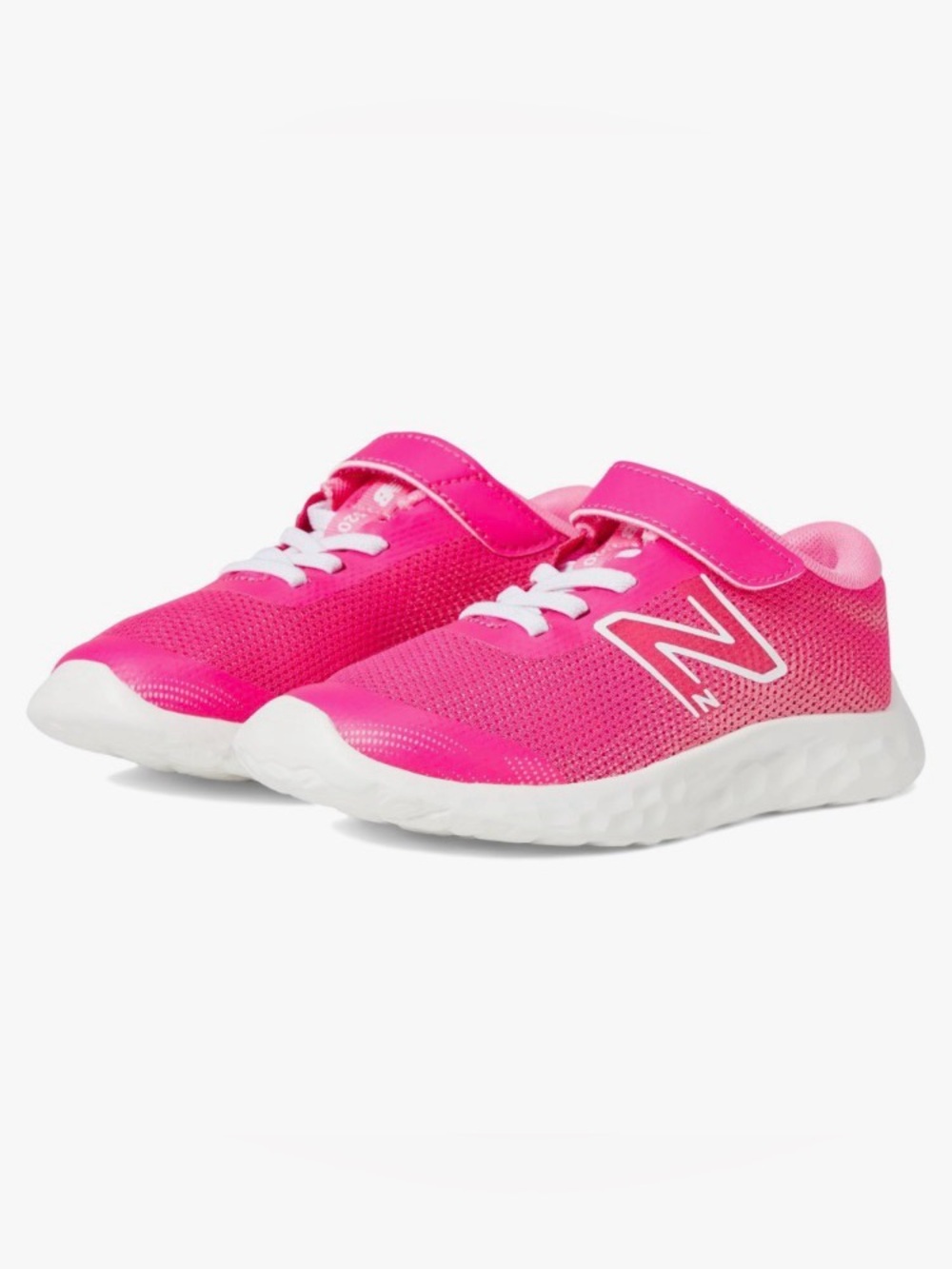 New Balance infants Hot Pink Mesh Sneaker with White Sole